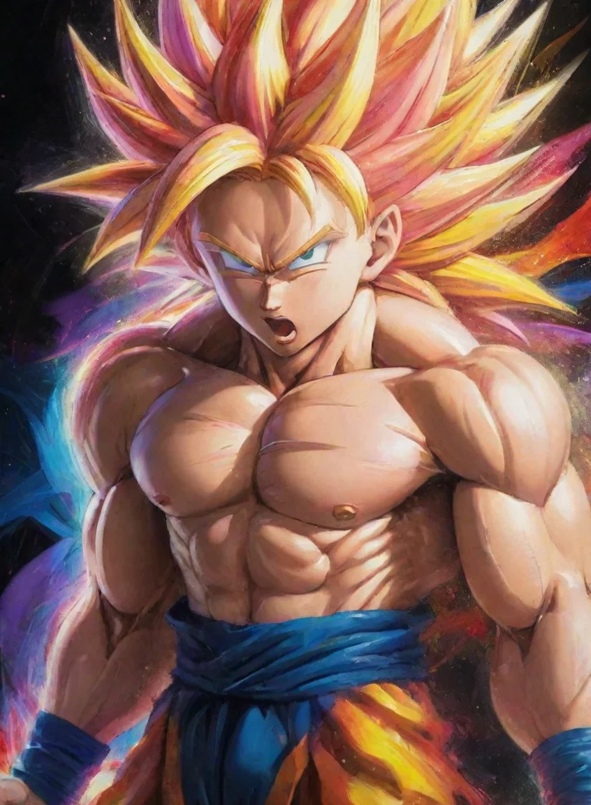 aitrending gigachad hd anime supersaiyajin art detailed colorful abs  good looking fantastic 1 portrait43