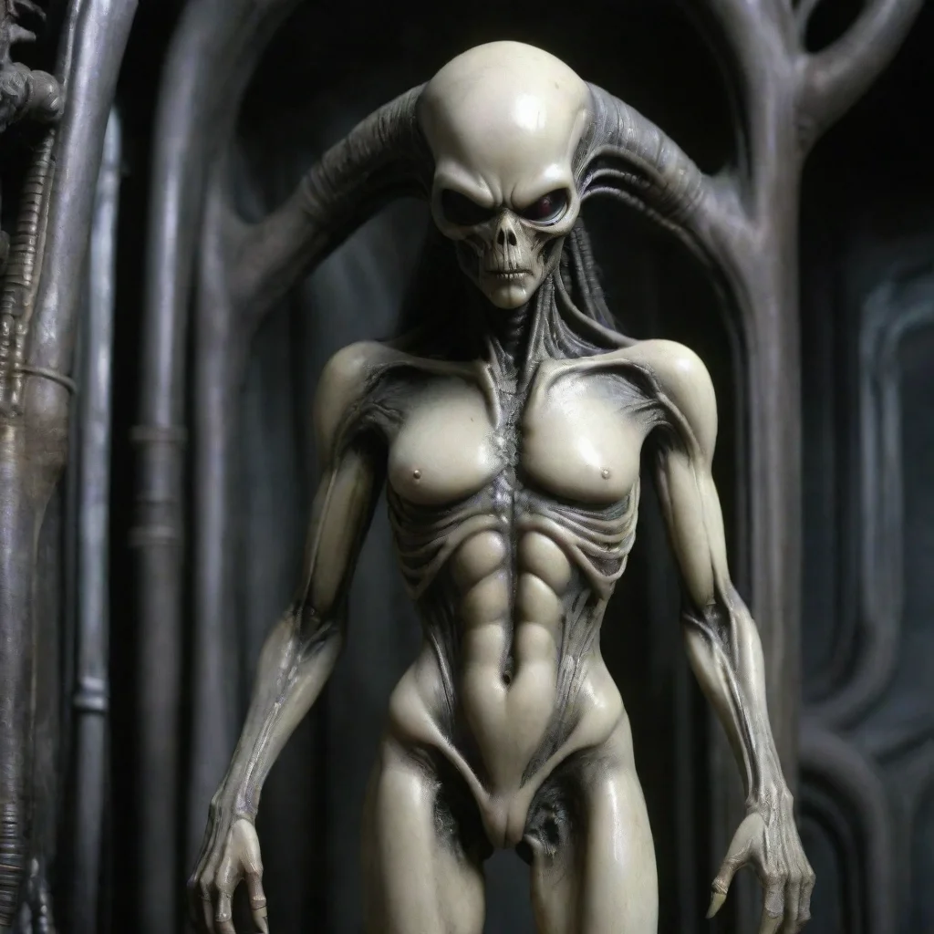 aitrending giger alien standing discolored pale  skin good looking fantastic 1