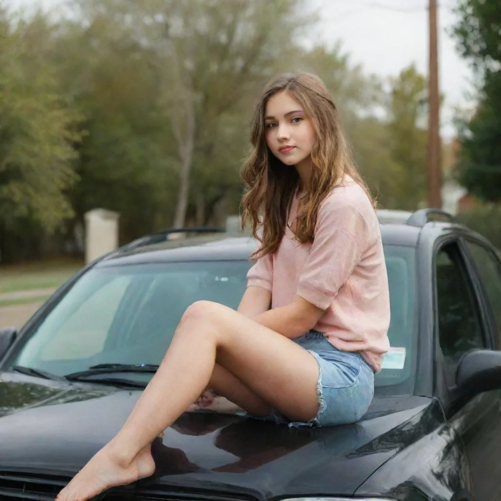 trending girl sitting on car good looking fantastic 1