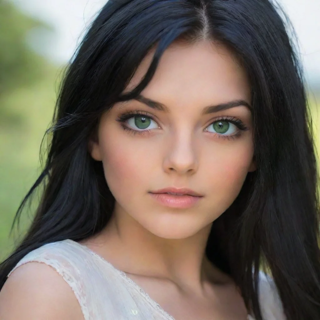 trending girl with black hair green eyes good looking fantastic 1