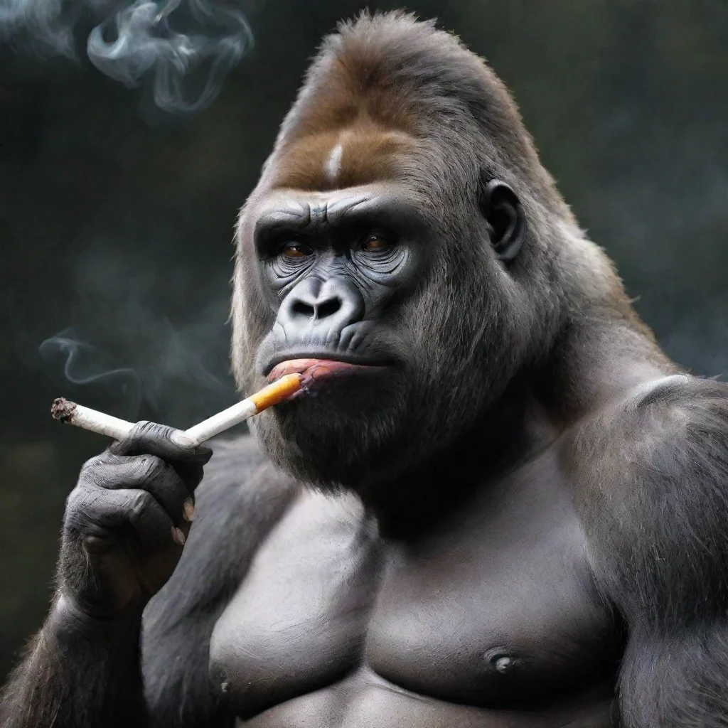 aitrending gorilla smoking a cigarette realistic good looking fantastic 1