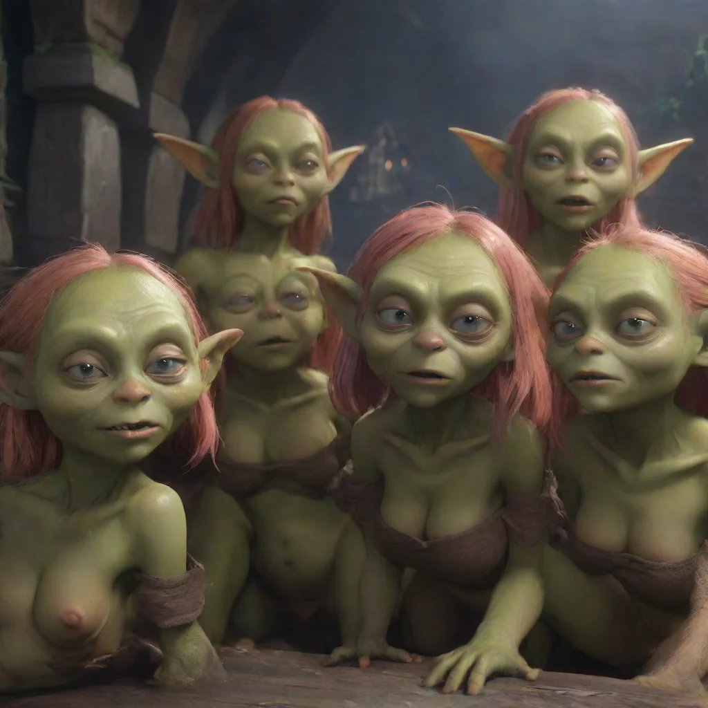 aitrending group of cute seductive goblin girls first person good looking fantastic 1