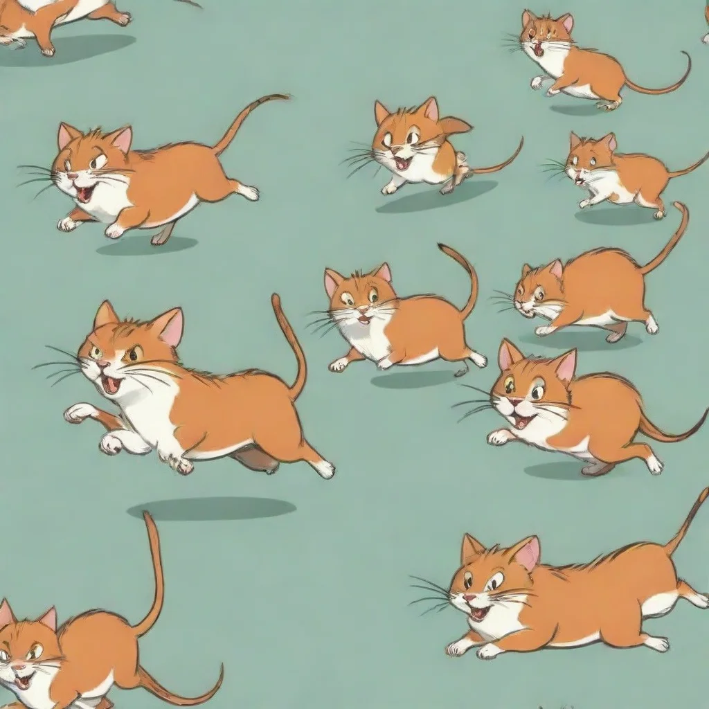 aitrending herd of cats being chased by a mouse in a cartoon style good looking fantastic 1