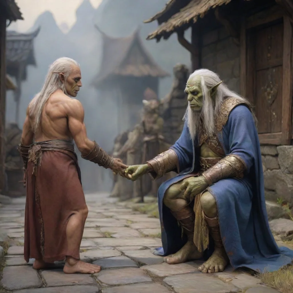 aitrending high elf beggar begs from master orc good looking fantastic 1