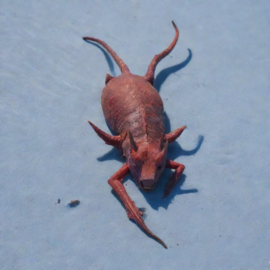 aitrending hornless devil sunbaking on blue sand good looking fantastic 1