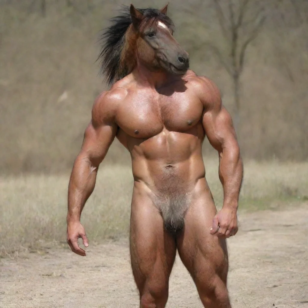 aitrending horse jacked shirtless furry good looking fantastic 1