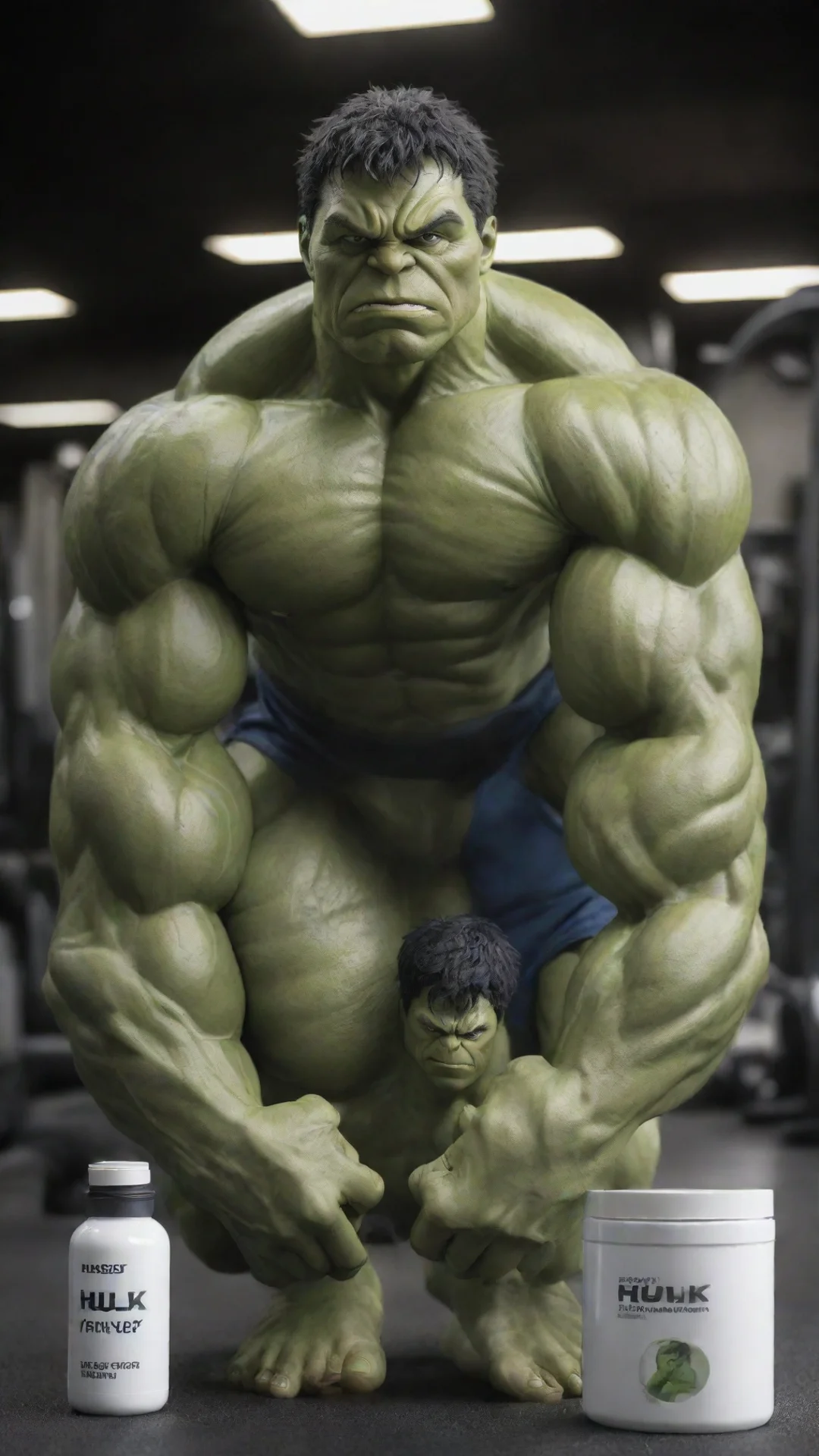 aitrending hulk with white lable product and background moody gym good looking fantastic 1 hdtall