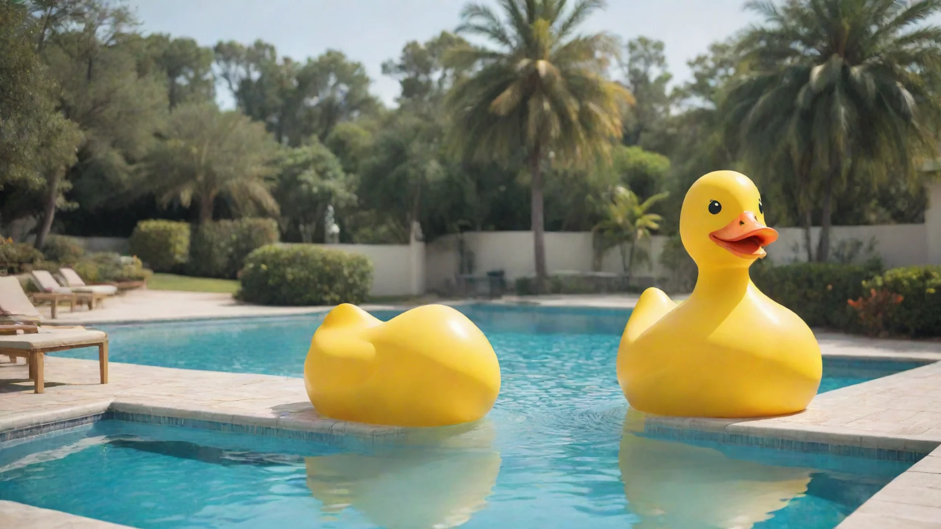 aitrending image of a giant yellow duck sitting on top of a swimming pool good looking fantastic 1 hdwidescreen