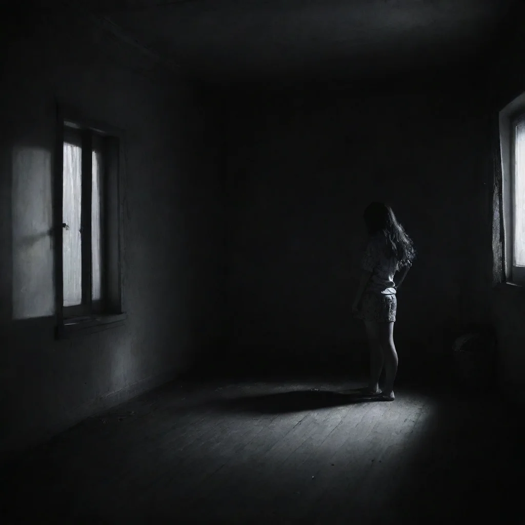trending inside house dark room with lonely girl good looking fantastic 1