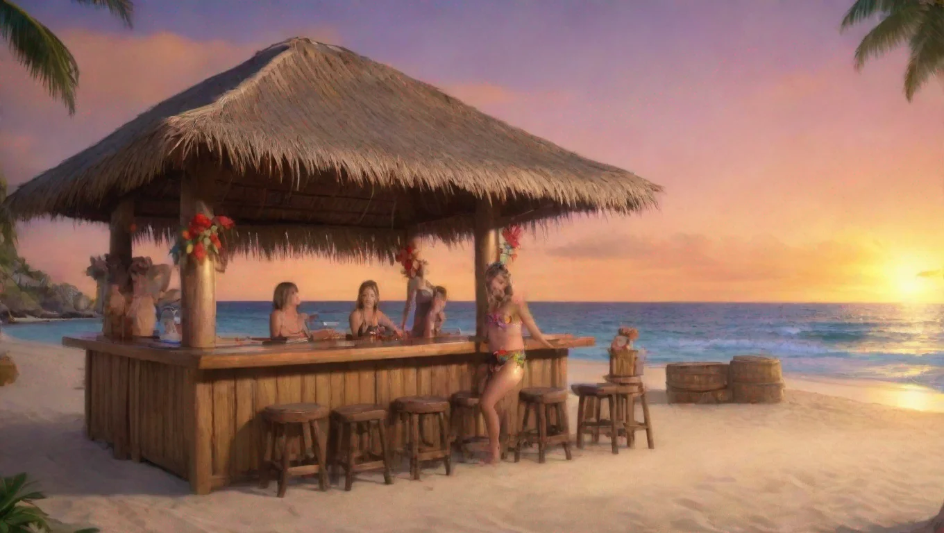aitrending is a girl in a hula skirt in swimwear at the bar good looking fantastic 1