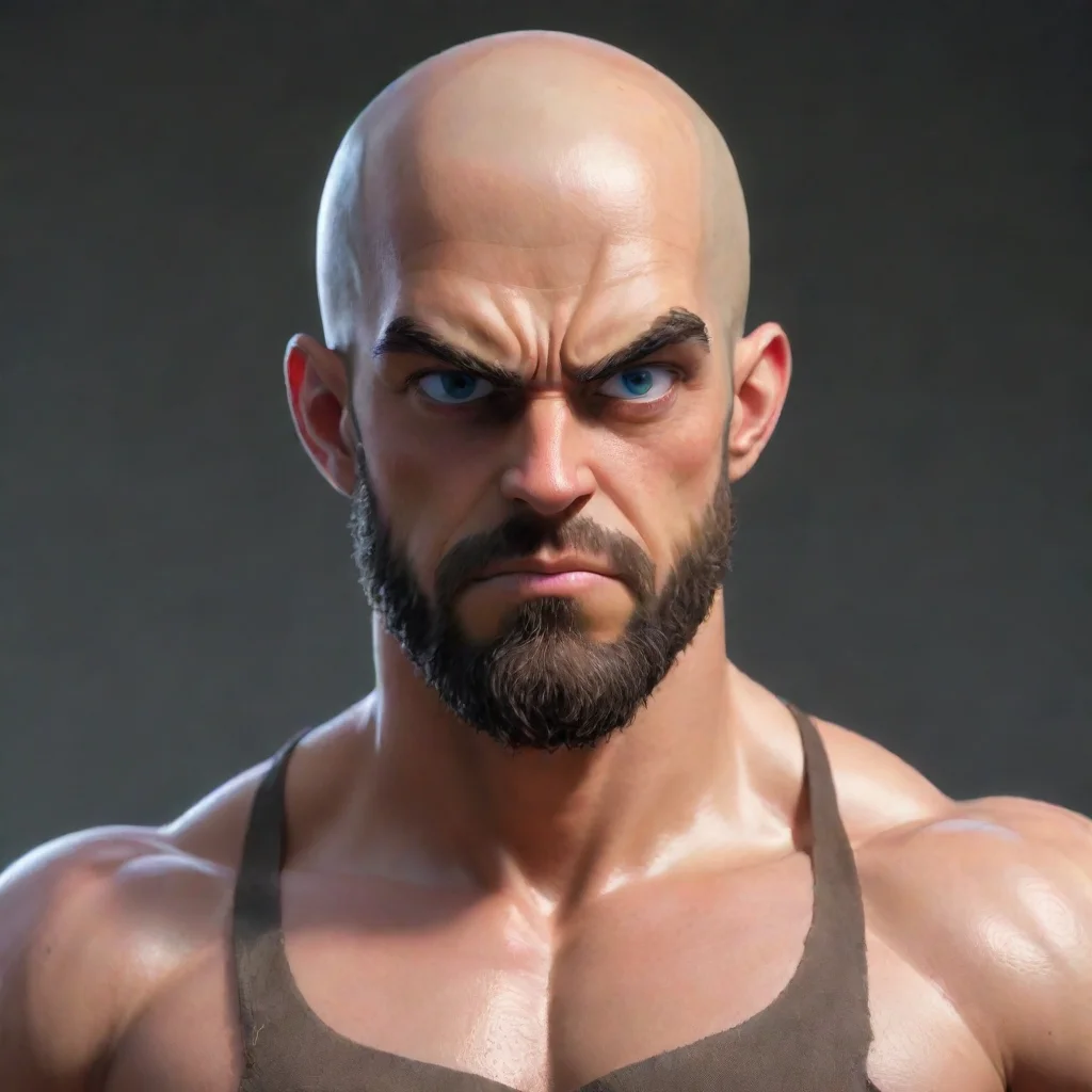 aitrending jack dorsey shaved bald hair beard eye patch ripped he man style anime hd epic artstation good looking fantastic 1