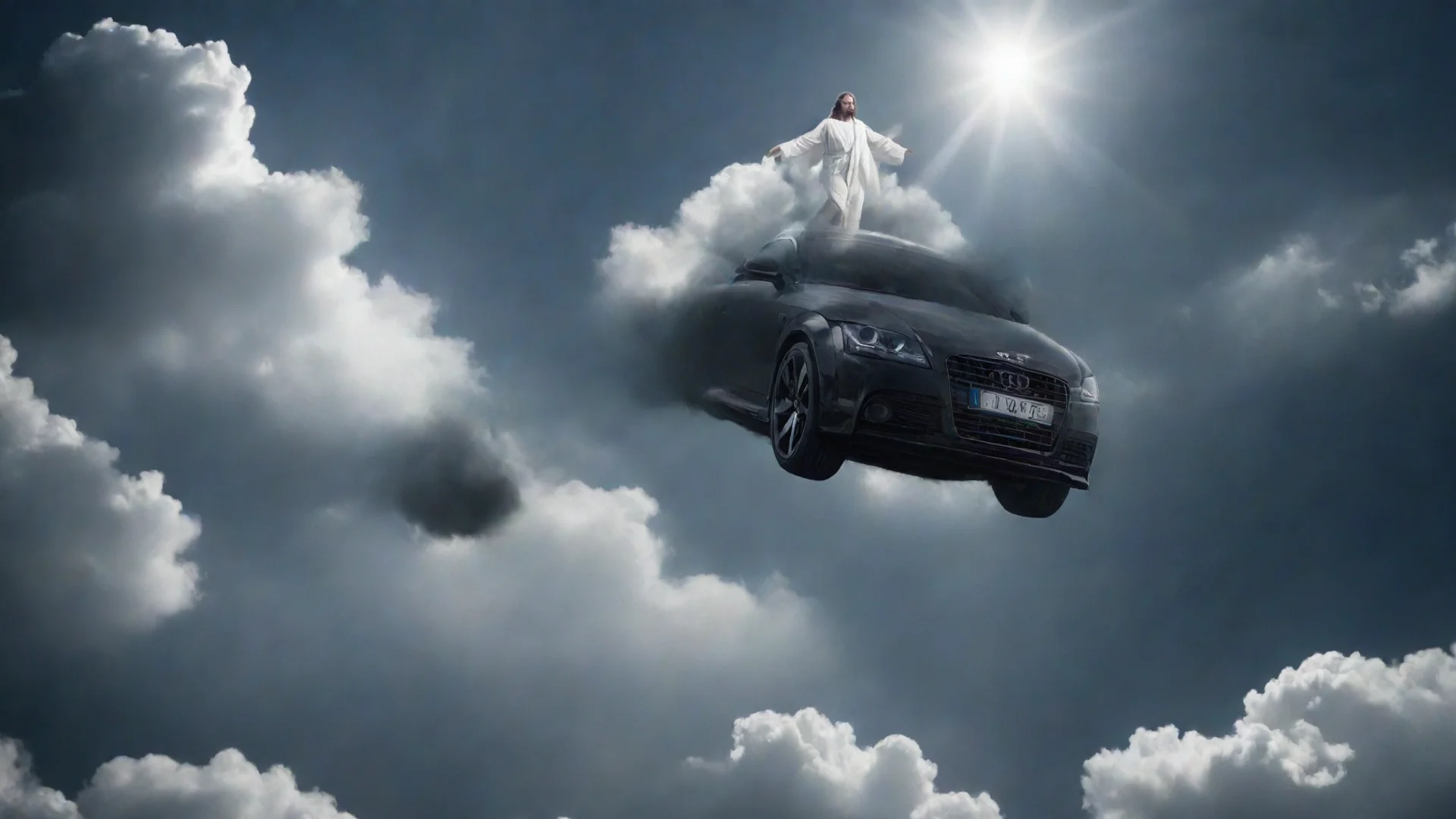 aitrending jesus christ floating above black audi tt in heaven good looking fantastic 1 hdwidescreen