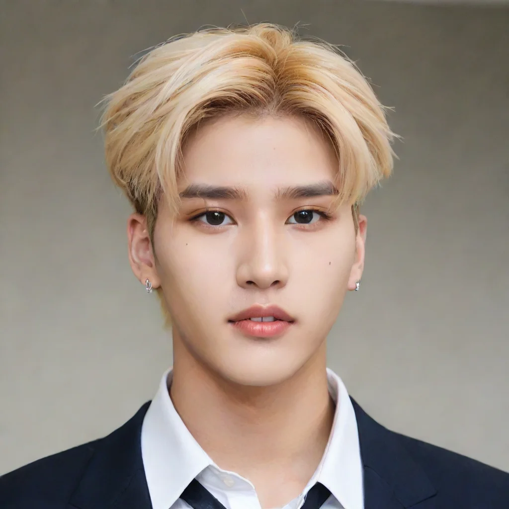 trending kang yeosang fron ateez with blonde hair good looking fantastic 1