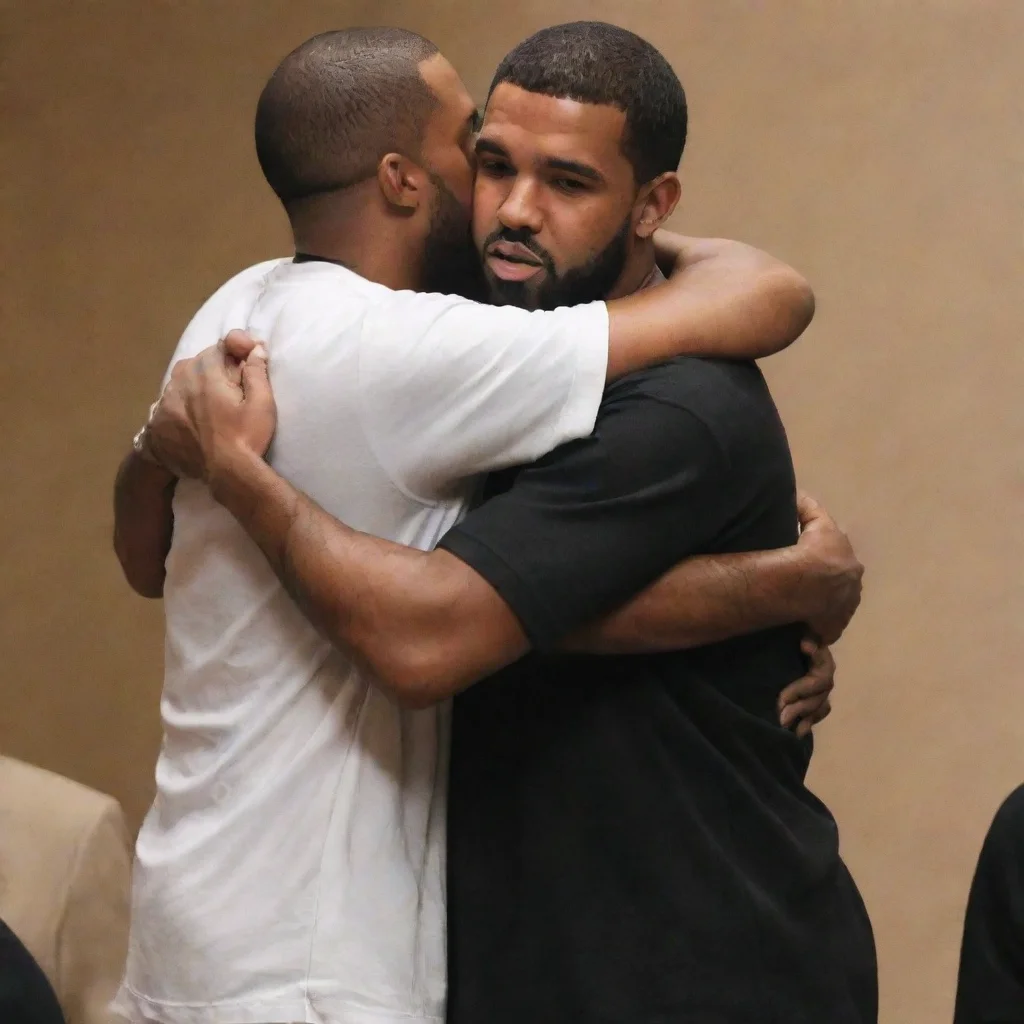 trending kanye and drake hugging good looking fantastic 1