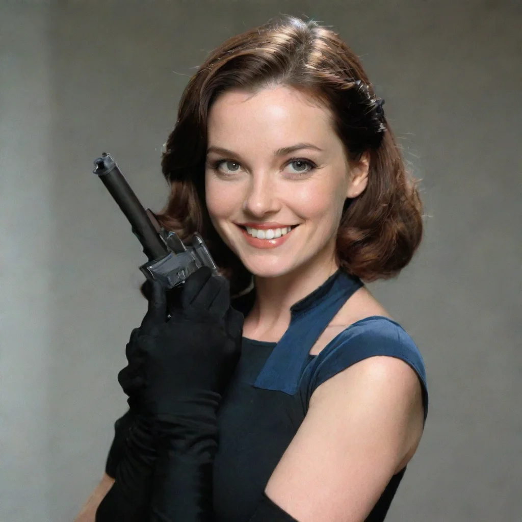 trending katherine norland actress smiling with black gloves and  gun  good looking fantastic 1