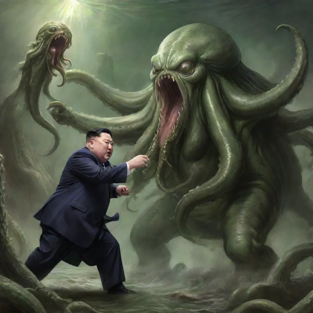 trending king jong un fighting cthulu good looking fantastic 1