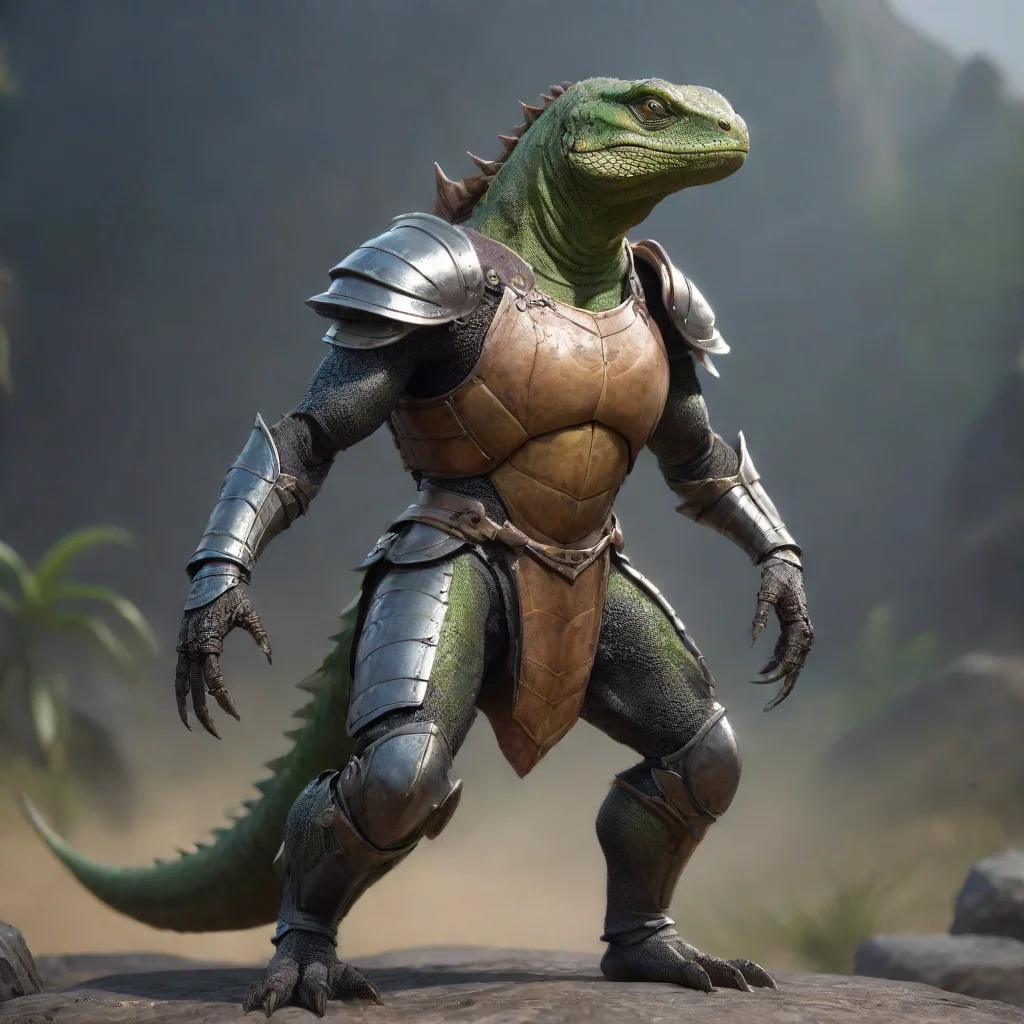 trending knight cinematic bipedal lizard in armor confident engaging wow artstation art 3 good looking fantastic 1