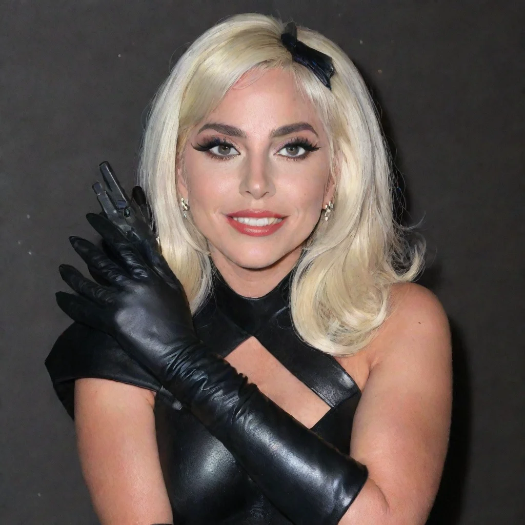 aitrending lady gaga  smiling with black gloves and gun good looking fantastic 1