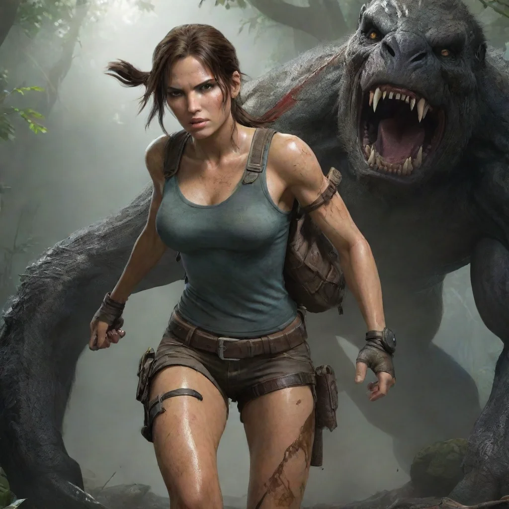 aitrending lara croft carried by monster good looking fantastic 1