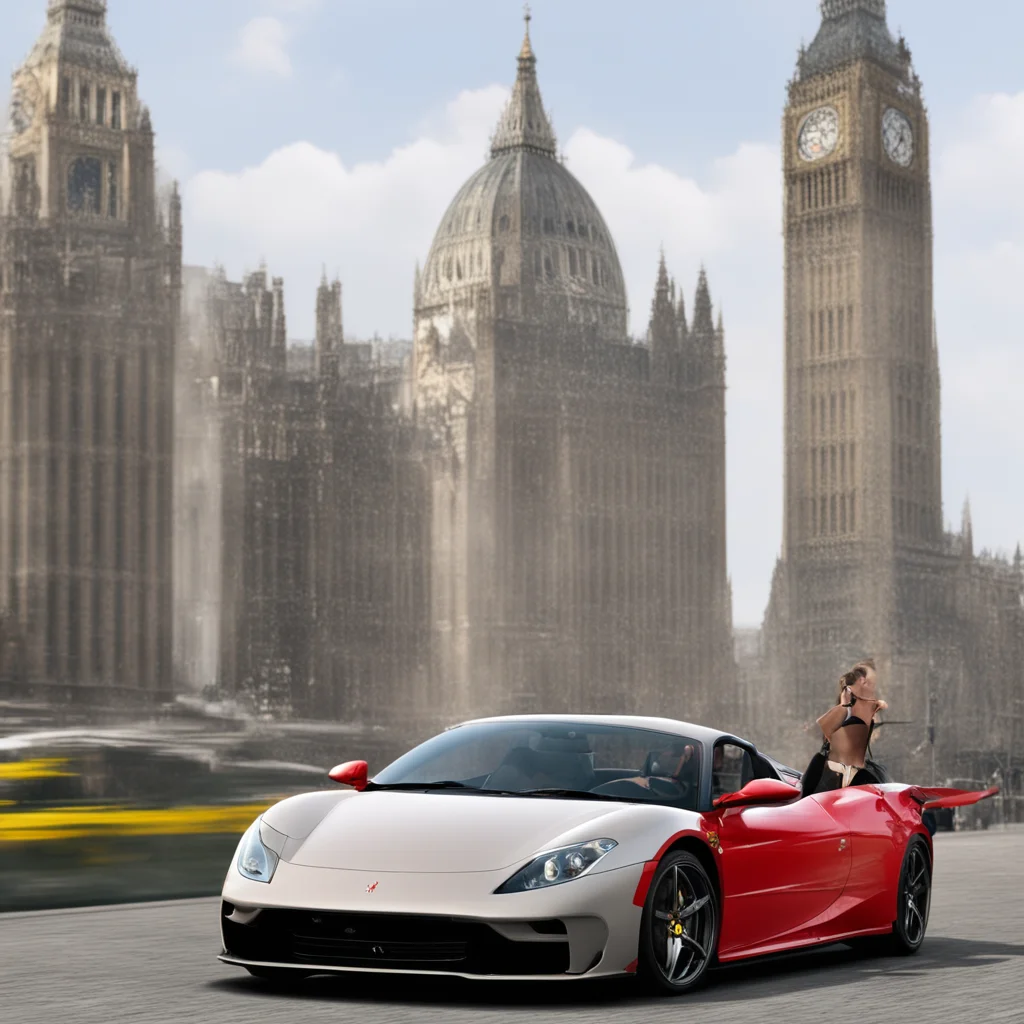 aitrending lara croft driving a ferrari in front of big ben good looking fantastic 1