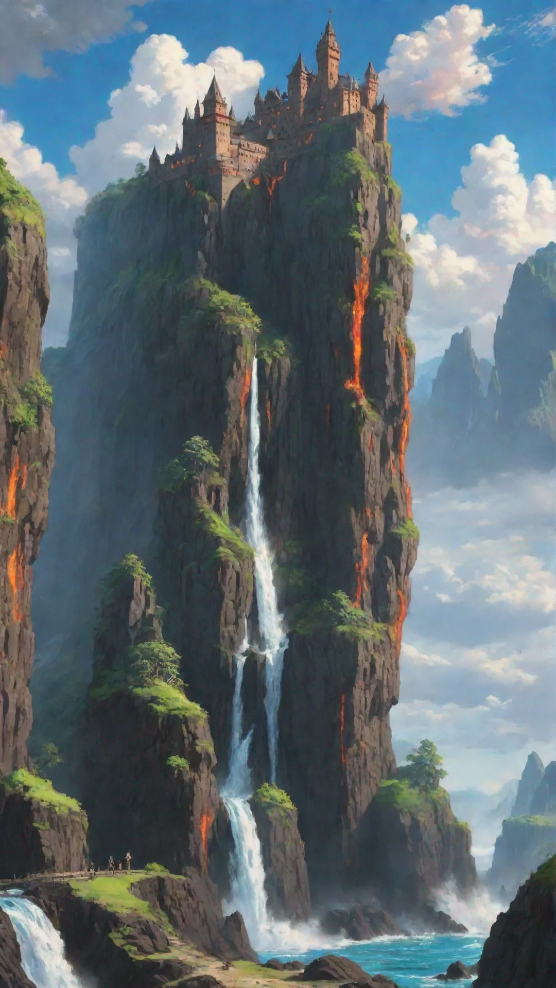 trending lava flowing down cliffs castles anime detailed good looking fantastic 1