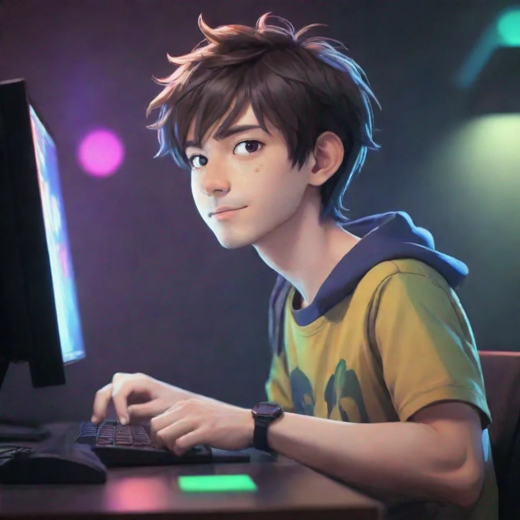 aitrending look like an anime cartoon style of a  40 year old man and change the background a little good looking fantastic 1
