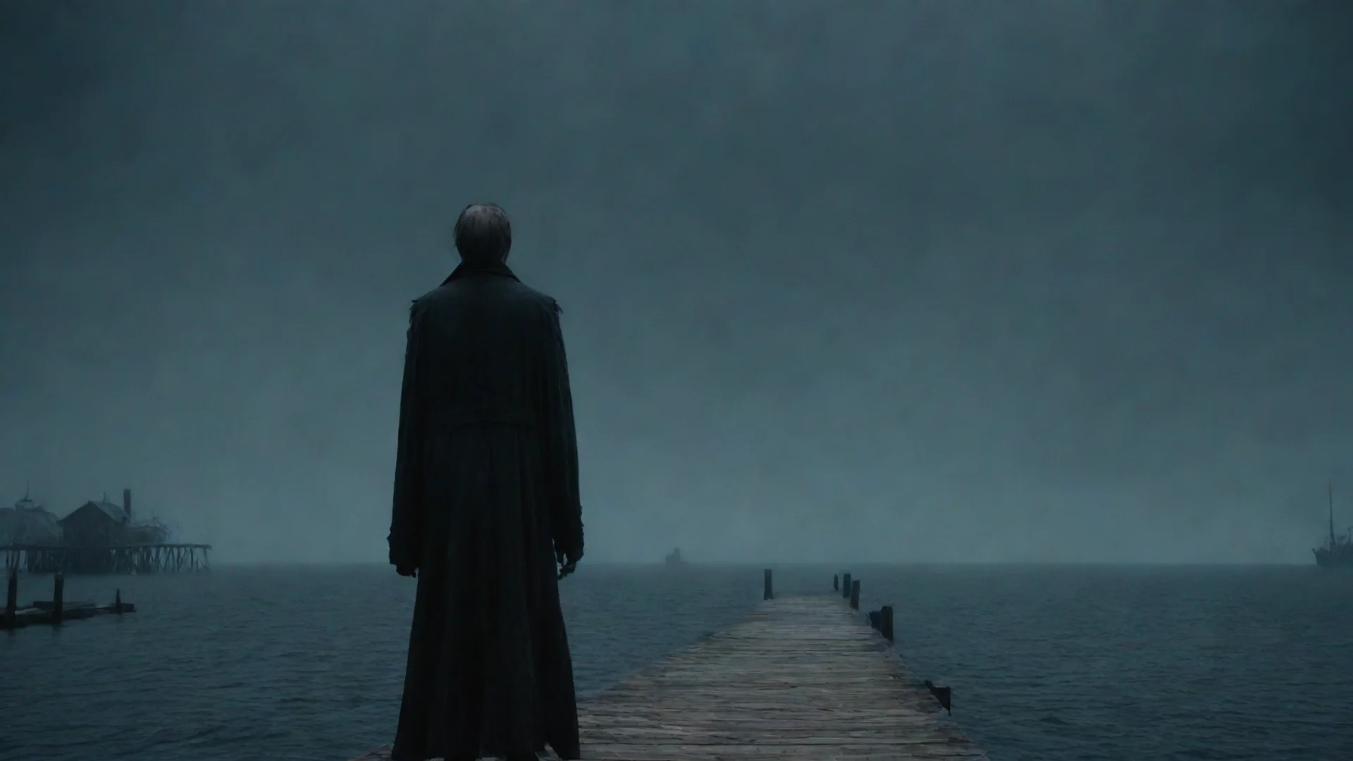 aitrending looking at scary town from sea rundown scary figure on dock looking back hd good looking fantastic 1 wide