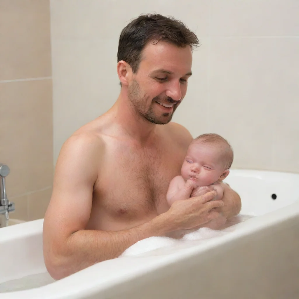 aitrending man bathing with a newborn baby good looking fantastic 1
