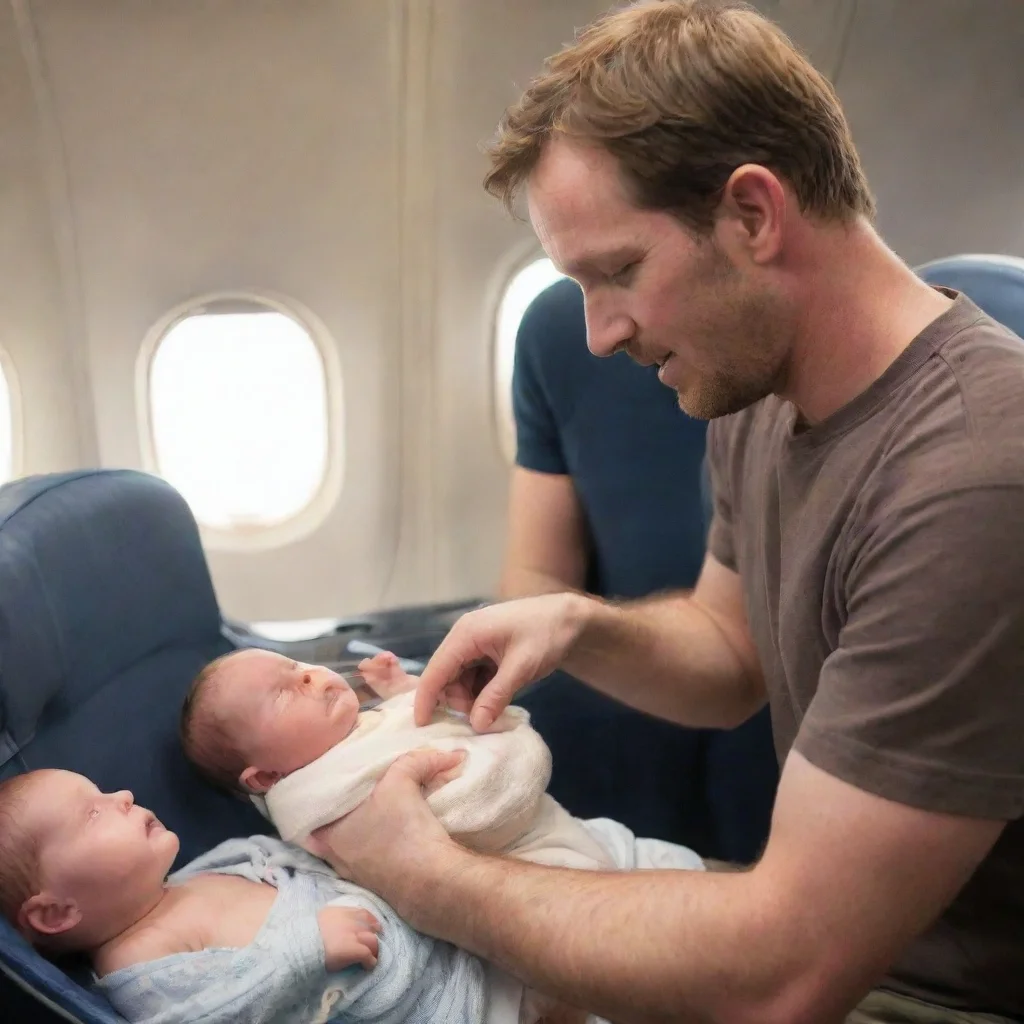 aitrending man changing a newborn baby on a plane good looking fantastic 1