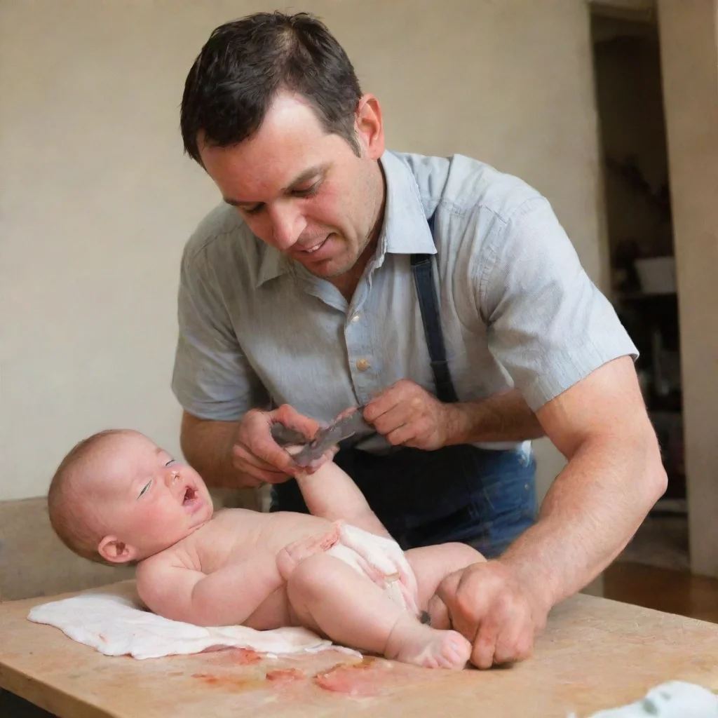 trending man cutting up a baby good looking fantastic 1