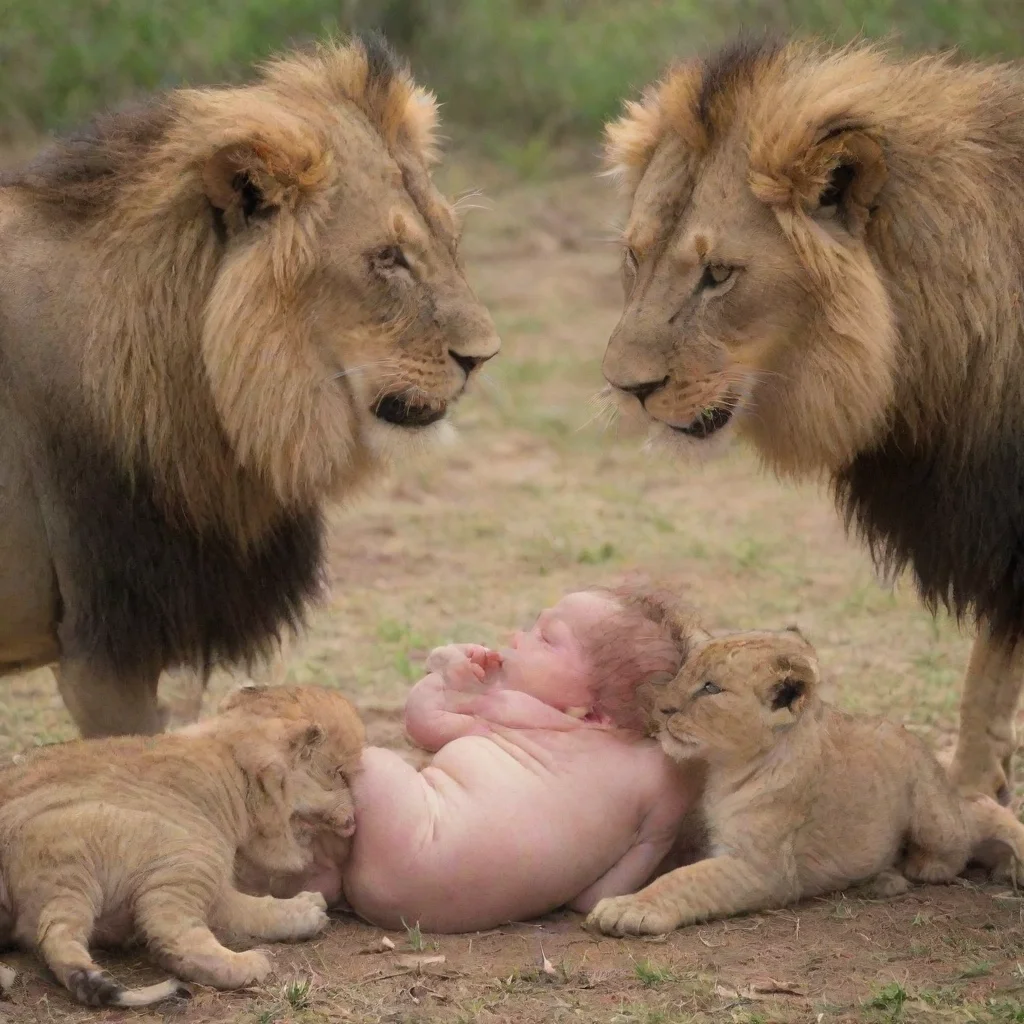 aitrending man feeds newborn baby to group of lions good looking fantastic 1