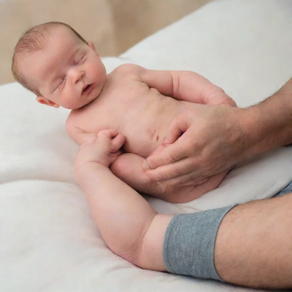 aitrending man holding newborn baby by the legs good looking fantastic 1