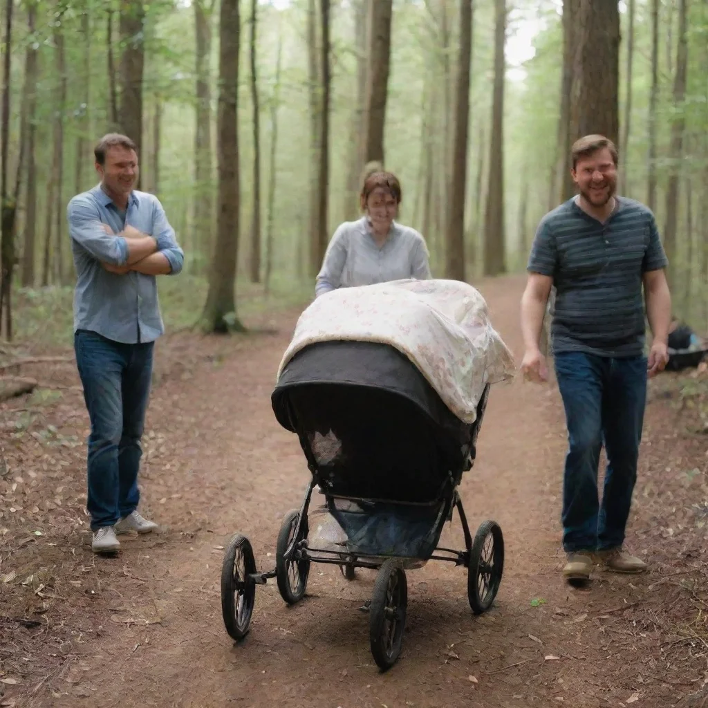 aitrending man leaving a newborn baby in a buggy in the woods while other people laugh good looking fantastic 1