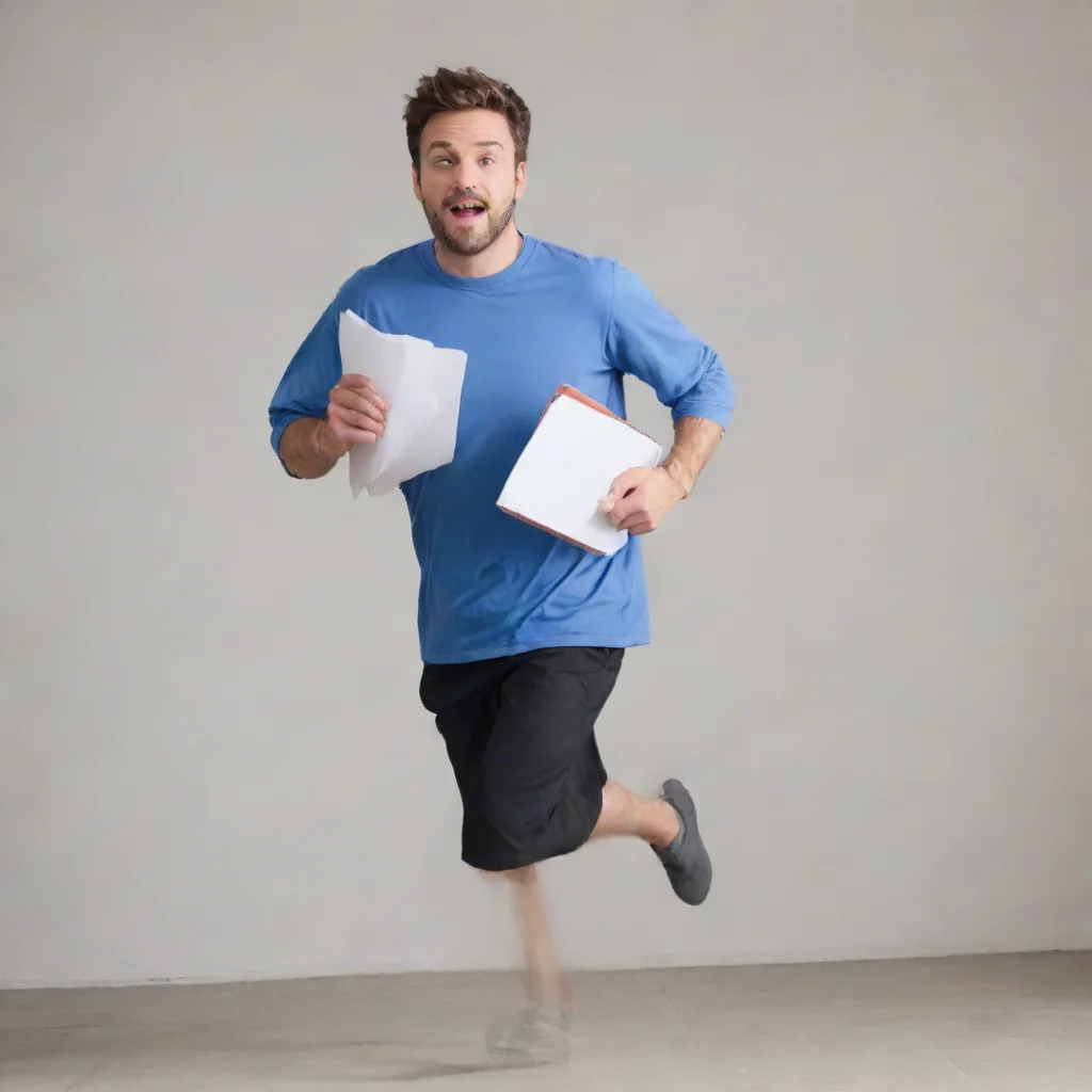 trending man running with a paper folder good looking fantastic 1