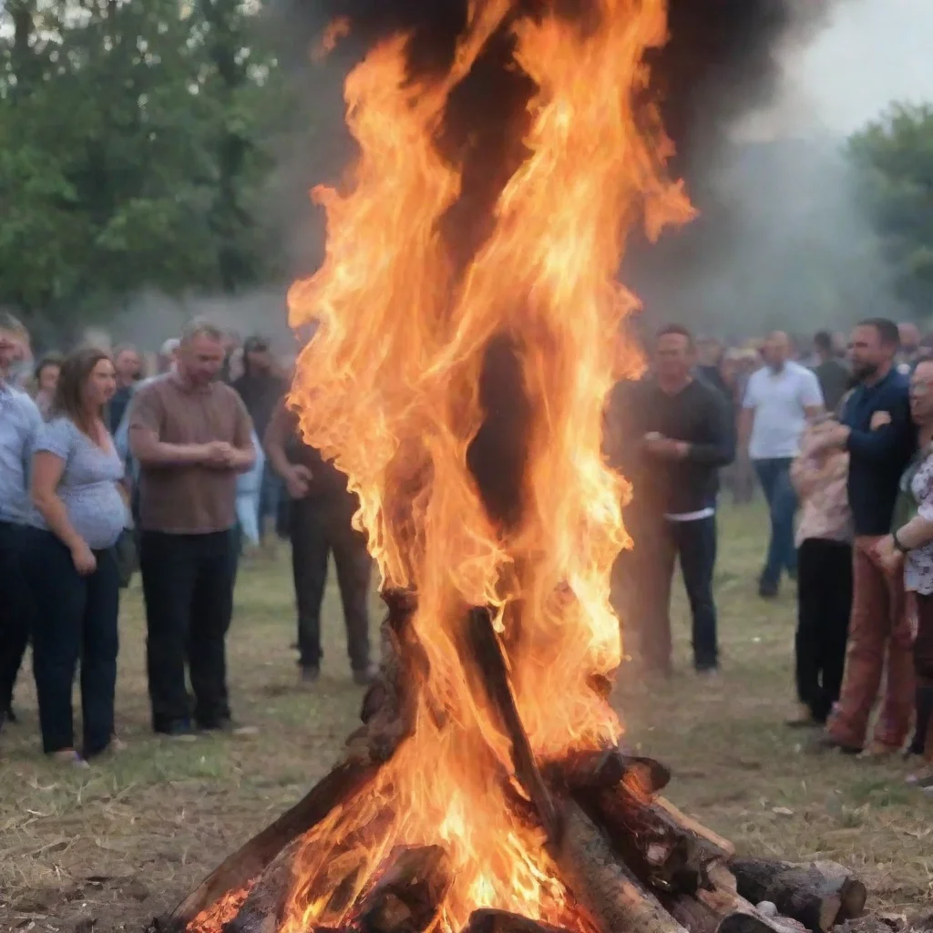 aitrending man sacrifices newborn baby on a bonfire while other people laugh good looking fantastic 1