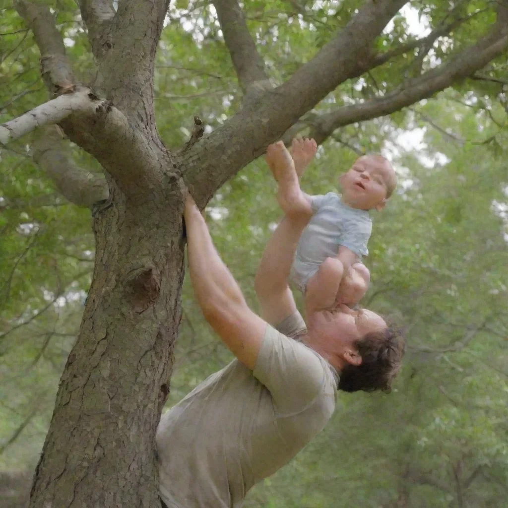 trending man throwing newborn baby up a tree good looking fantastic 1