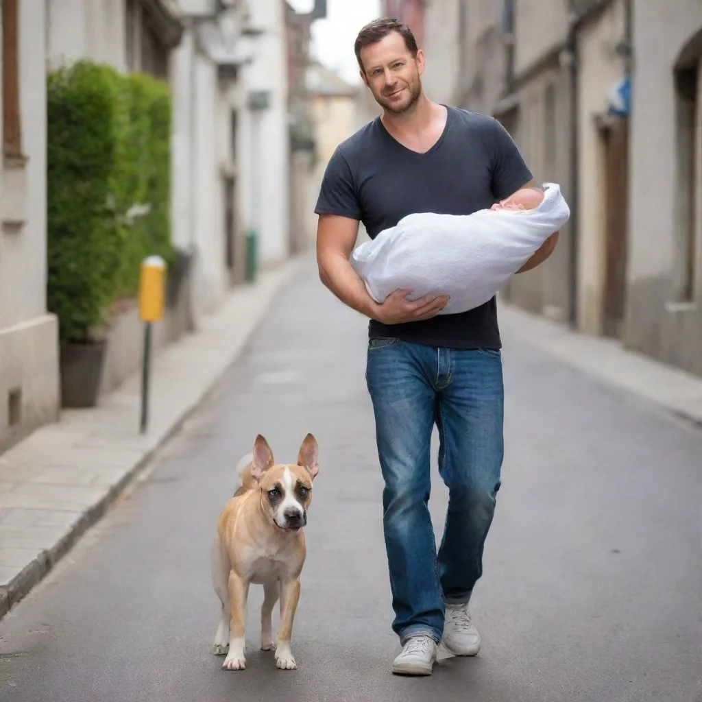 aitrending man walking a newborn baby like a dog good looking fantastic 1