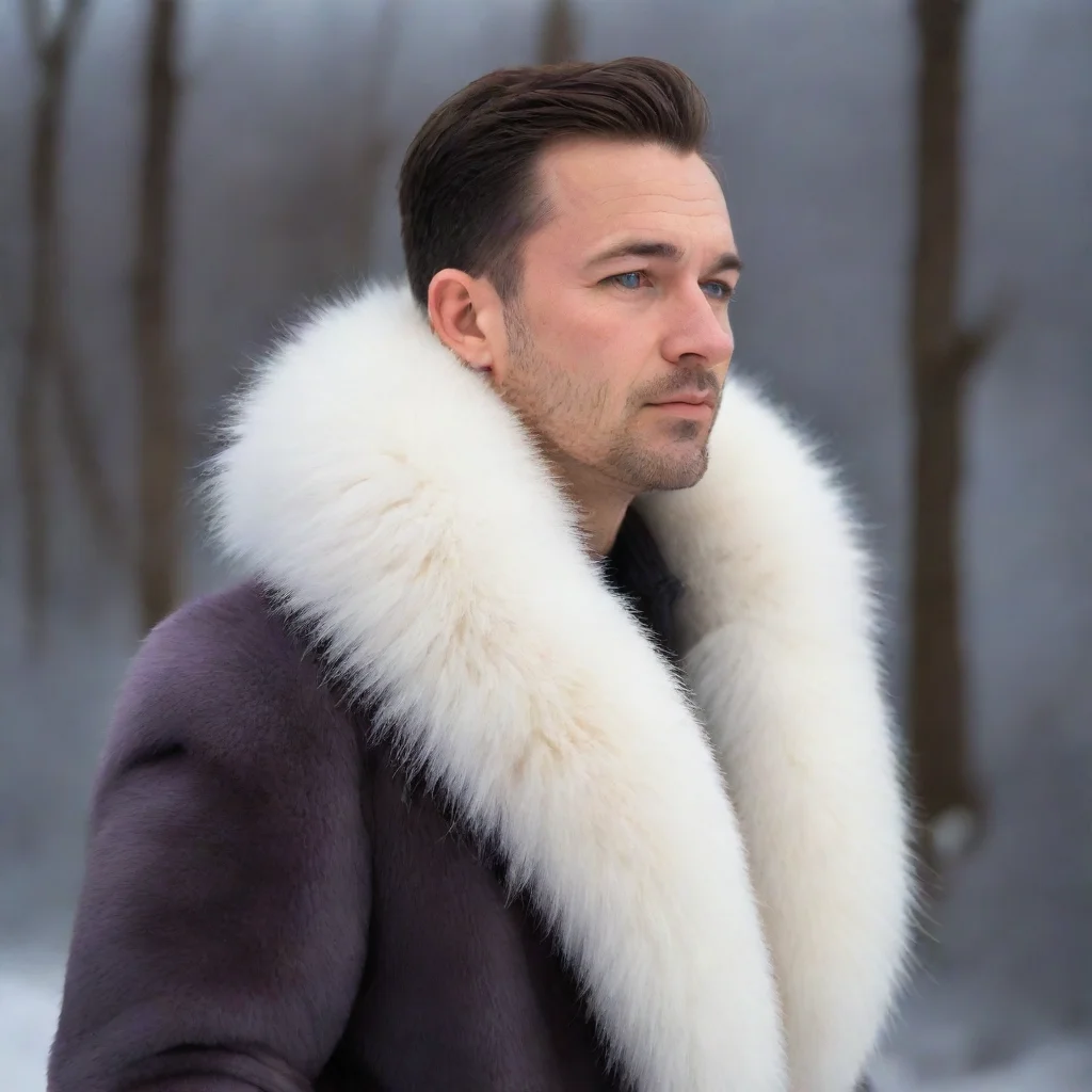 trending man wearing arctic fox fur good looking fantastic 1