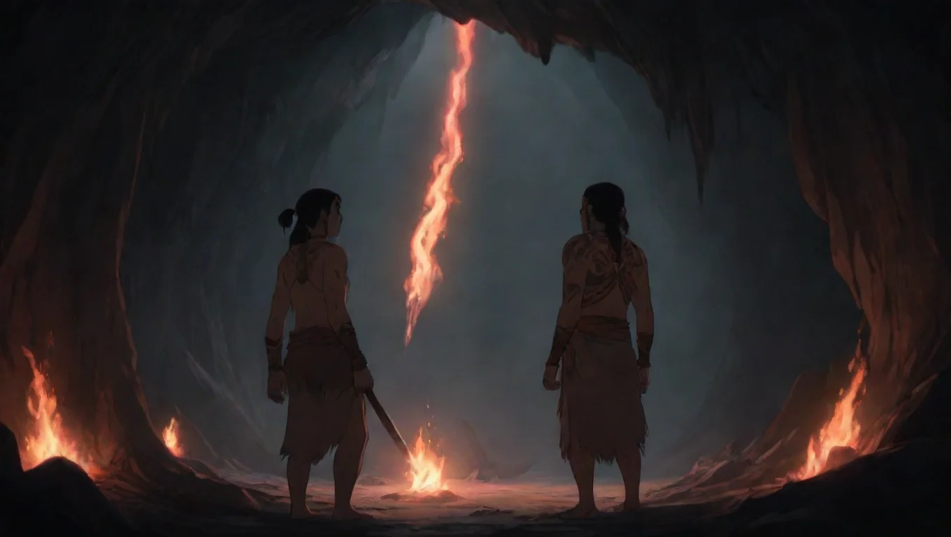 aitrending maori warror in torchlit cave hd ghibli anime aesthetic dark horror 1800 vibe  good looking fantastic 1 widescreen