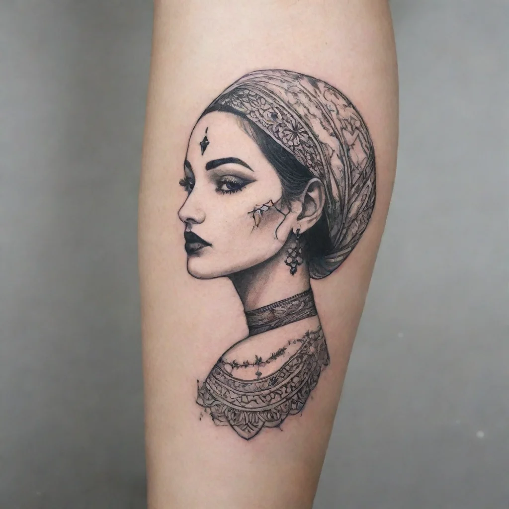 aitrending maroccan woman fine line minimalistic tattoo good looking fantastic 1