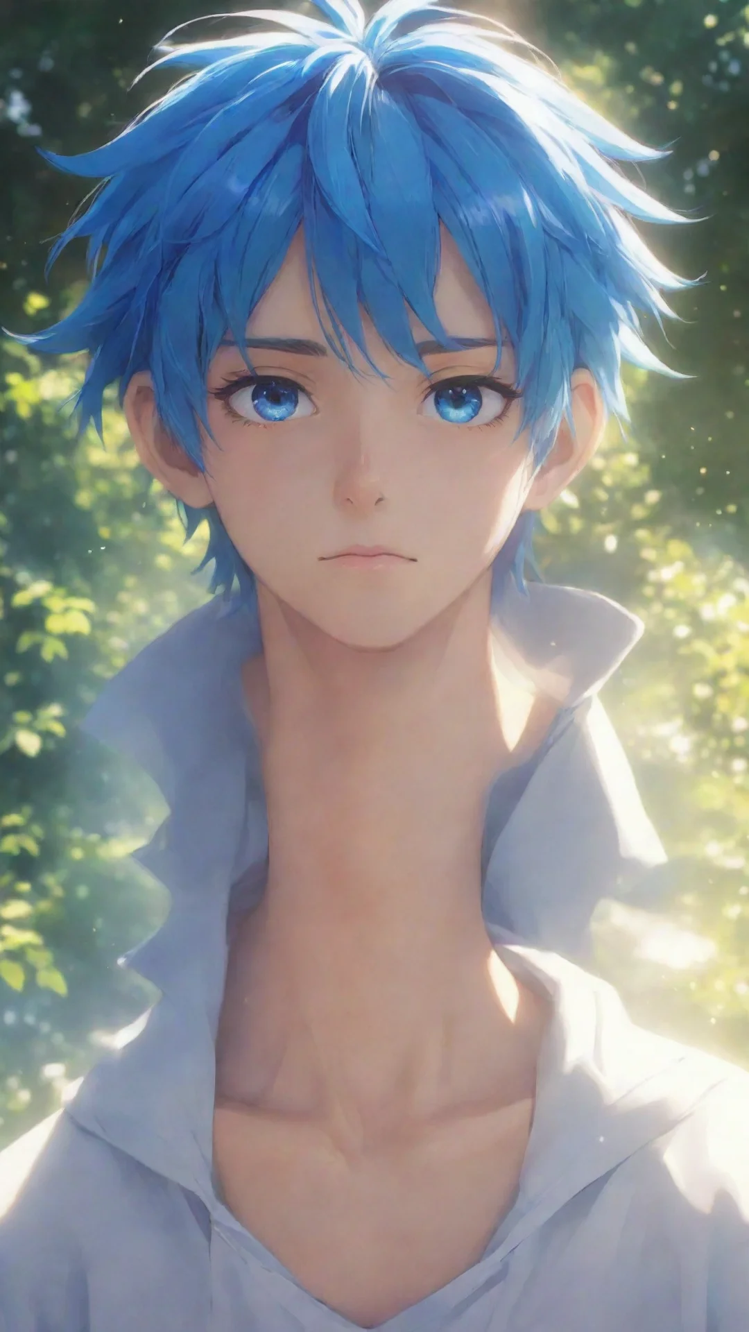trending math sunlight simple anime boy blue hair bright blue eyes good looking fantastic 1 tall
