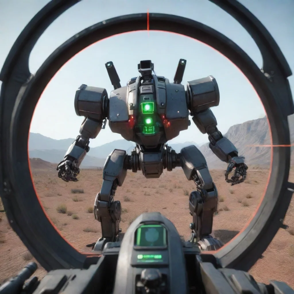 trending mecha battle robot machine hud crosshairs futuristic first person view radar sonar good looking fantastic 1