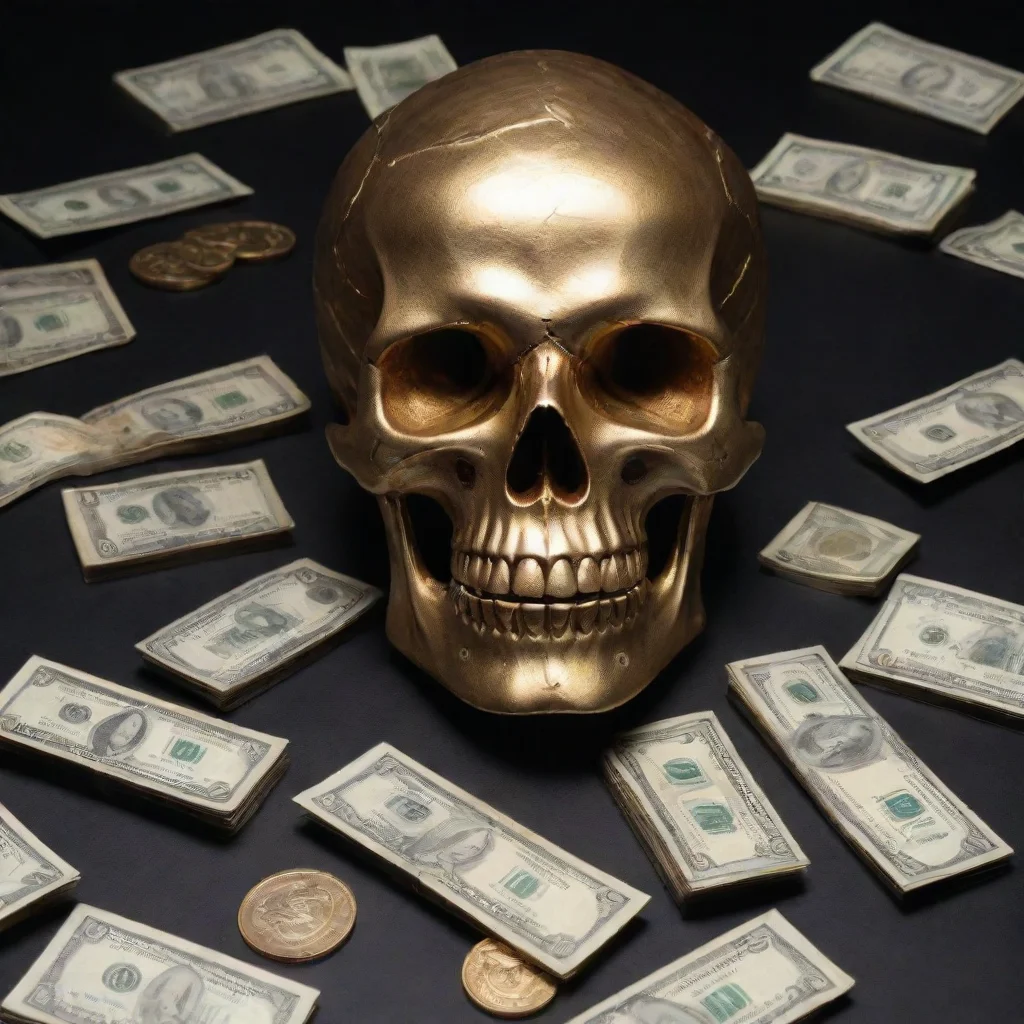 trending money that is a gold skull on a black background and has 1000 in the corner good looking fantastic 1