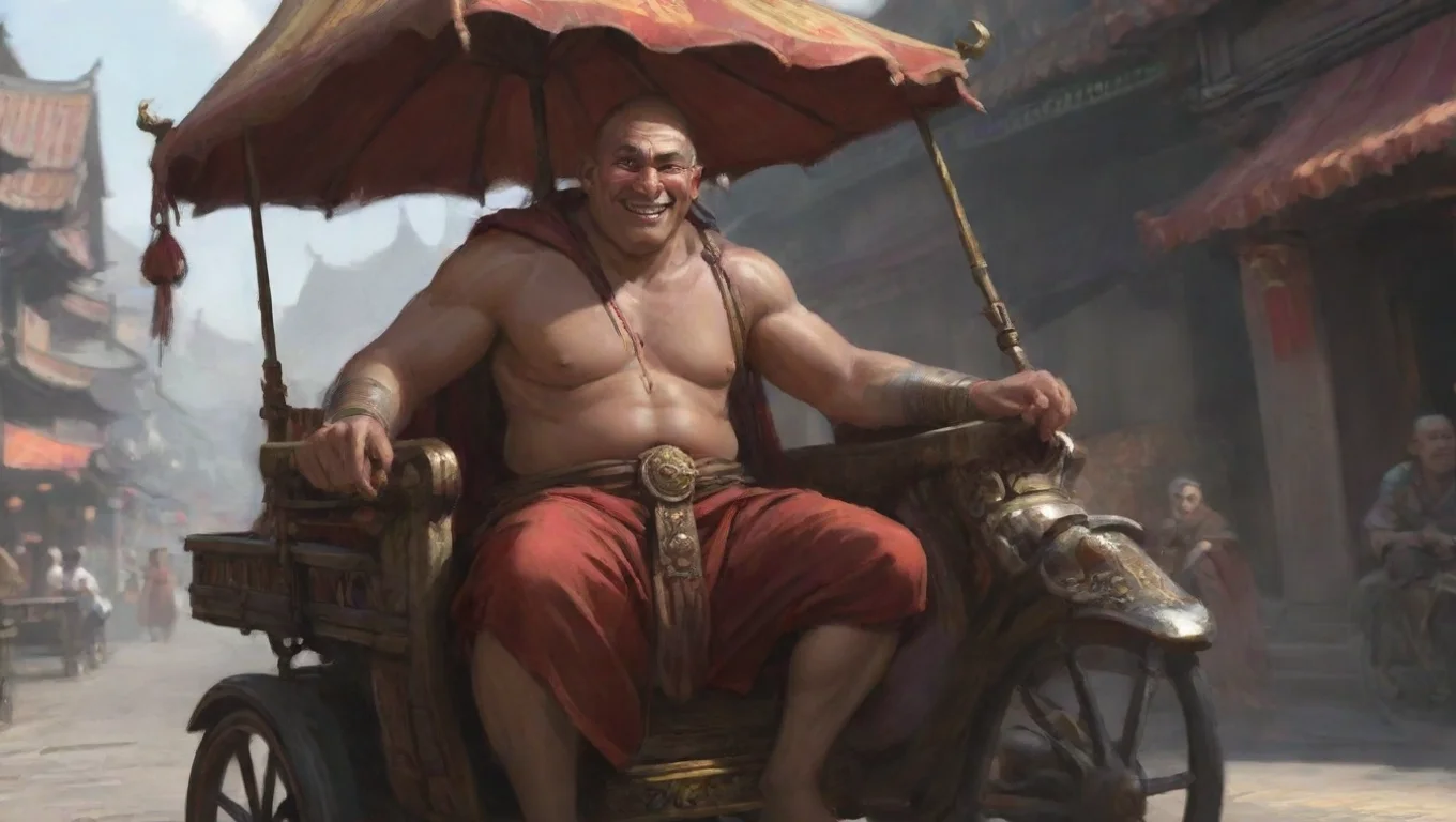 trending monk king smiles on rickshaw pulled by strong character artstation stunning fantasy art final fantasycore good looking fantastic 1 widescreen