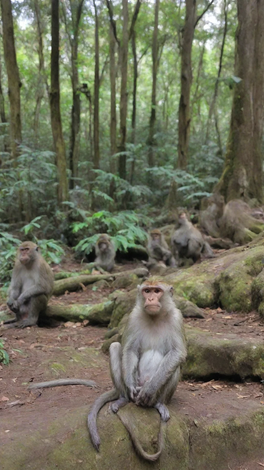 trending monkey sitting forest  good looking fantastic 1 tall