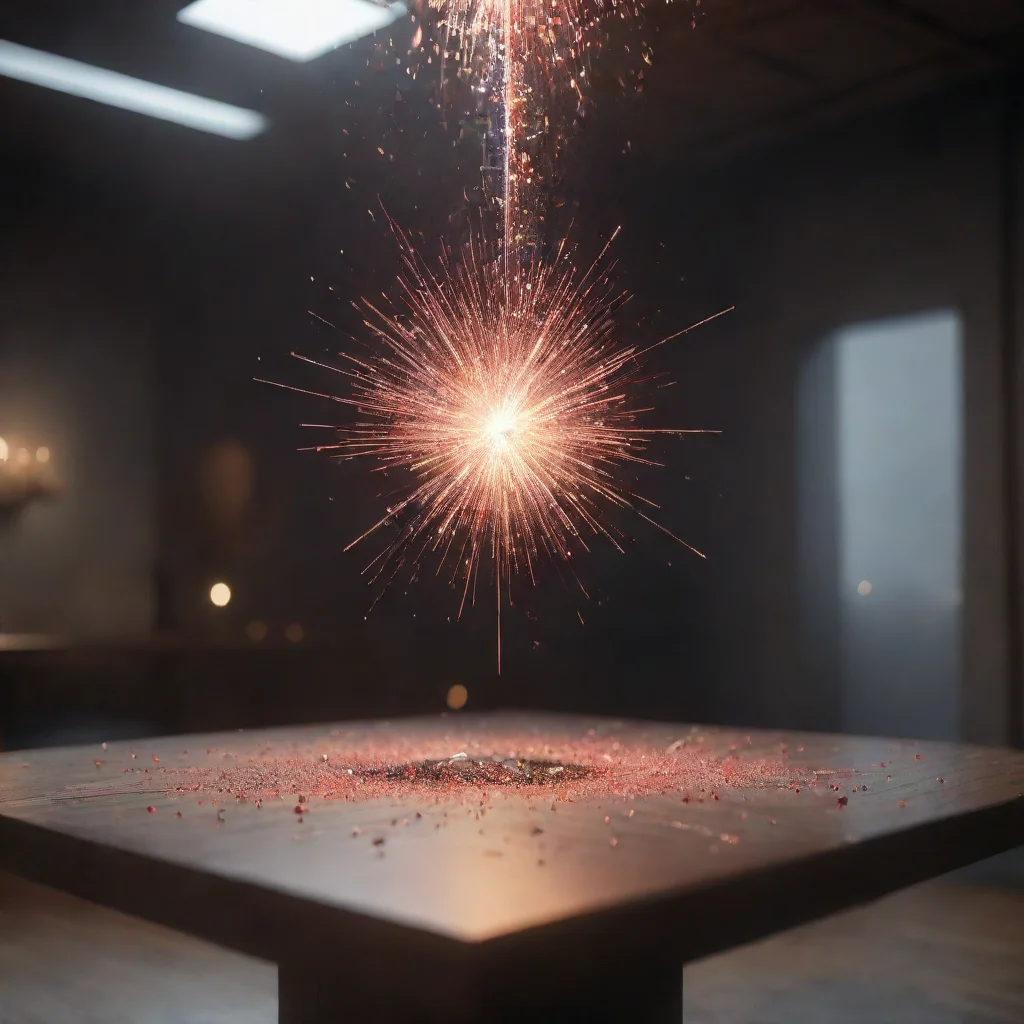 aitrending museum artifactssuper detailed floating on the emptiness table surrounded by small sparks cinematic redshift render side good looking fantastic 1