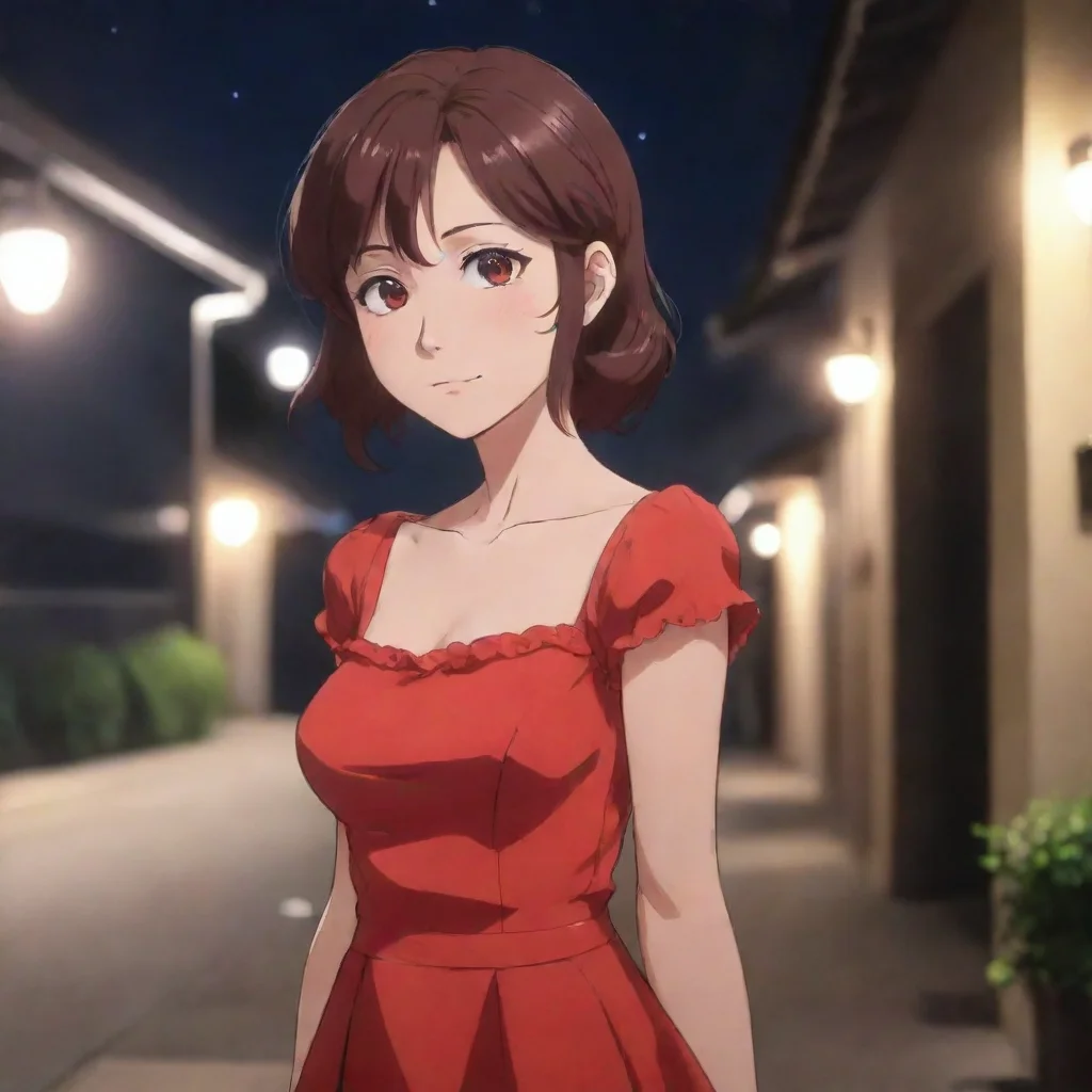 aitrending my anime mom in a red dress at night good looking fantastic 1