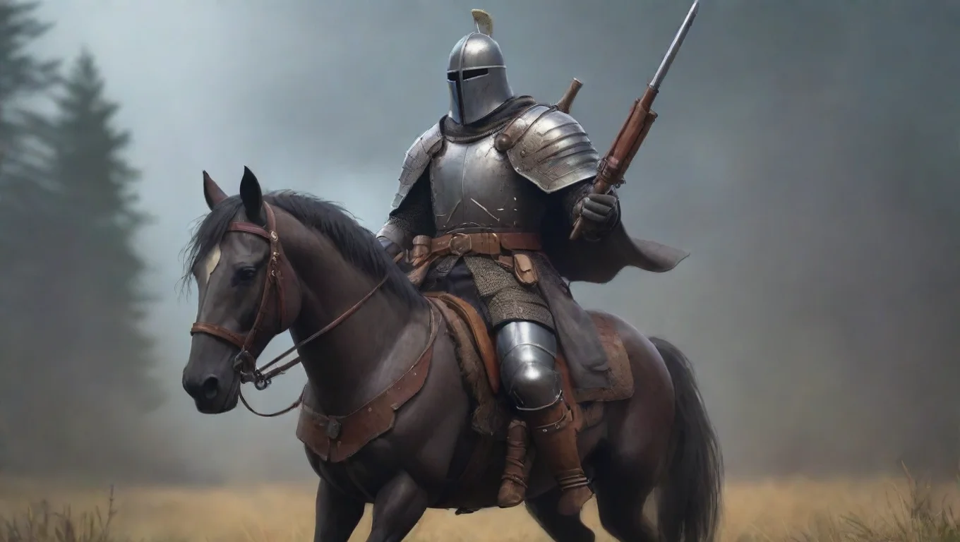 aitrending ned kelly armored rider with musket epic cinematic armored knight with gun realistic cartoon stylized artstation good looking fantastic 1 widescreen