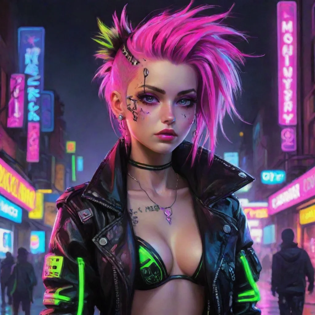 aitrending neon punk fantasy art good looking fantastic 1