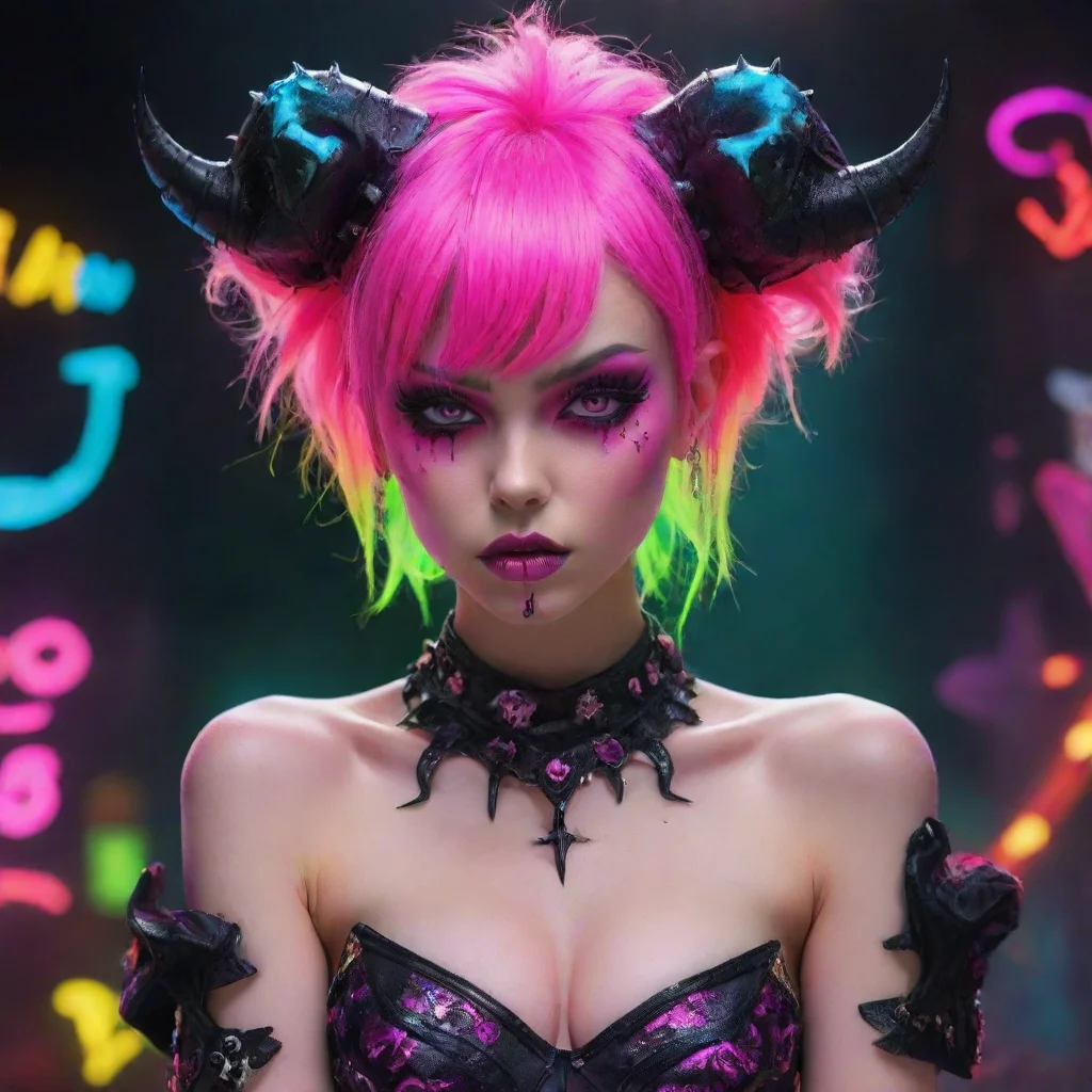 aitrending neon punk fantasy sweet demon good looking fantastic 1